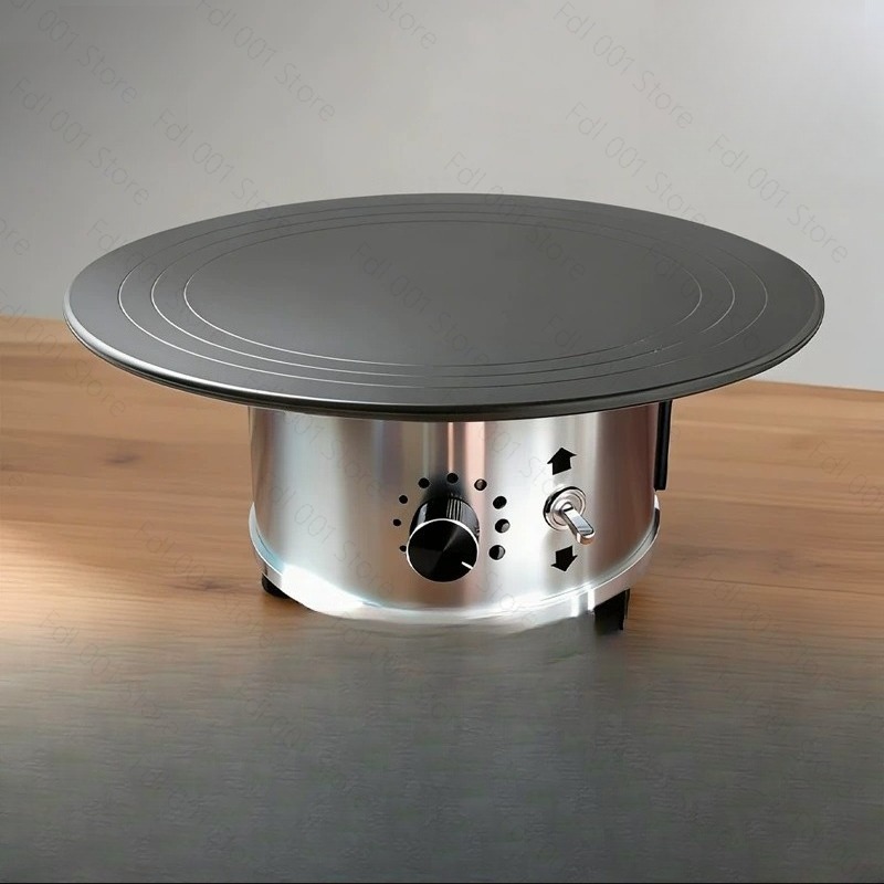 Cake Decorating Turntable - จานหมุนตกแต่งเค้กอะลูมิเนียมอัลลอยด์ 220V พร้อมฐานกันลื่น - จานหมุนเค้กไฟฟ้าขนาด 12