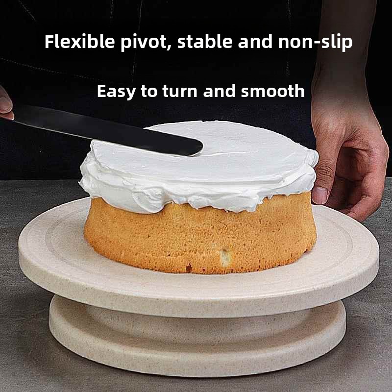 Cake Decorating Turntable - ชุดอุปกรณ์ตกแต่งเค้กครบชุด สำหรับใช้ในบ้าน ชุดอุปกรณ์ทำขนมวันเกิด จานหมุนเค้ก หัวบีบลายดอกไม้ แผ่นรอง