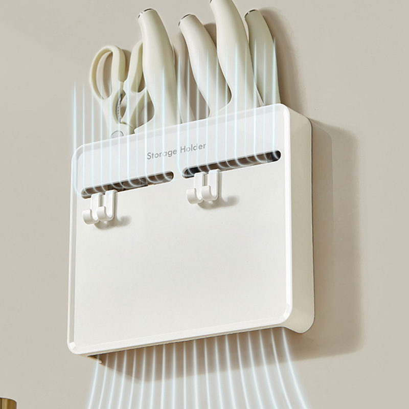 Kitchen Gadgets Cabinet - ที่วางมีดครัวแบบไม่ต้องเจาะผนัง ติดผนัง ป้องกันฝุ่น ทนทาน ชั้นวางสำหรับด้านในตู้เก็บของอเนกประสงค์