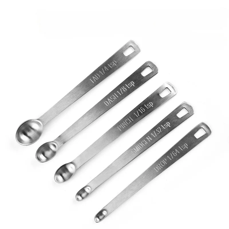 Kitchen Gadgets Needed - ชุดช้อนตวงขนาดเล็ก 5 ชิ้น/ชุด สแตนเลส สำหรับตวงเครื่องปรุงรส ของแห้ง