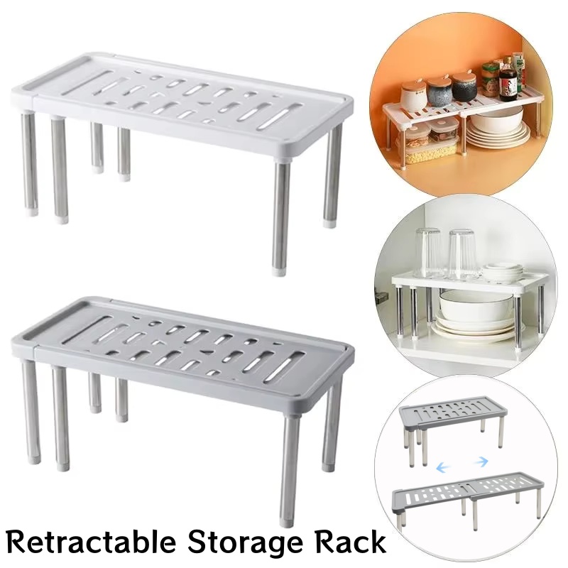 Kitchen Gadgets Needed - Retractable Storage Rack ห้องครัวชั้นวางตู้มัลติฟังก์ชั่น Layered จานขวดปรุงรส