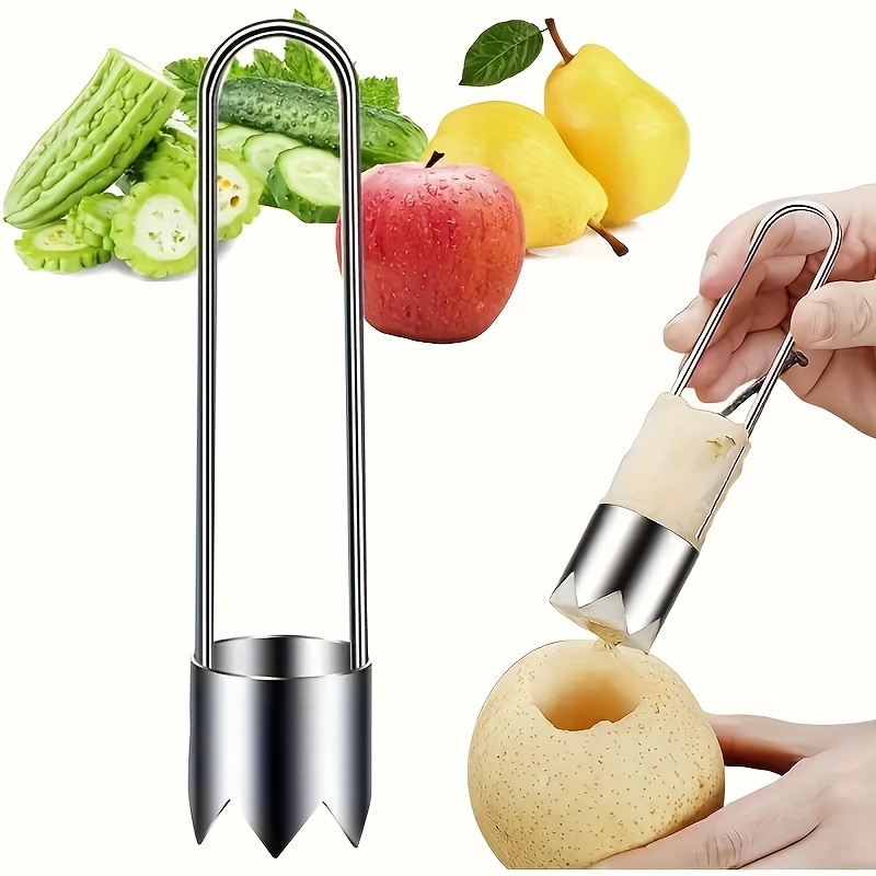 Kitchen Home Gadgets - เครื่องมือเอาแกนผลไม้และผักสแตนเลส อุปกรณ์กำจัดเมล็ดพริกหยวก เครื่องมือคว้านแกนแอปเปิลและลูกแพร์ อุปกรณ์ครัว