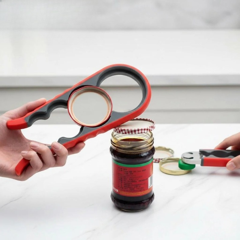 Kitchen Gadgets Essential - ที่เปิดฝาขวดอเนกประสงค์ 4-in-1 ที่เปิดกระป๋อง ที่เปิดขวด ใช้งานง่าย อุปกรณ์เปิดกระป๋องที่จำเป็นสำหรับบ้าน