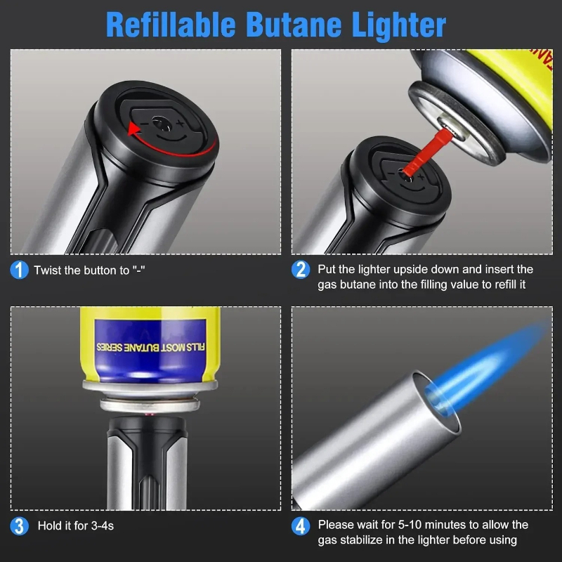 ไฟแช็กแบบปากกาโลหะ - เติมแก๊สไ - Kitchen Gadgets Essential บทวิจารณ์และราคา