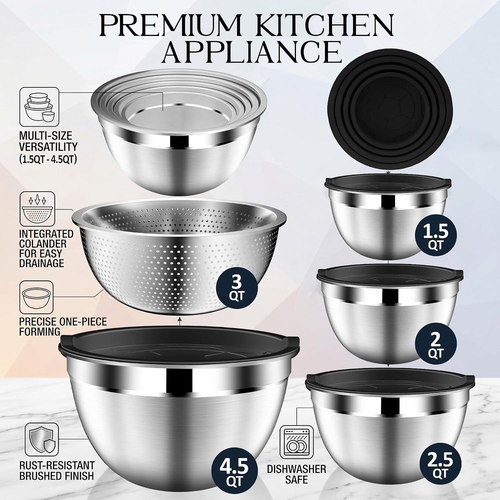 ชุดชามผสมพร้อมฝาปิด, ชามผสมสแต - Stainless Steel Strainer บทวิจารณ์และราคา