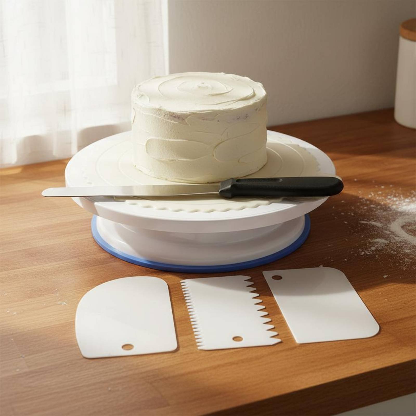 ชุดจานหมุนเค้กและอุปกรณ์ตกแต่ง - Cake Decorating Turntable บทวิจารณ์และราคา