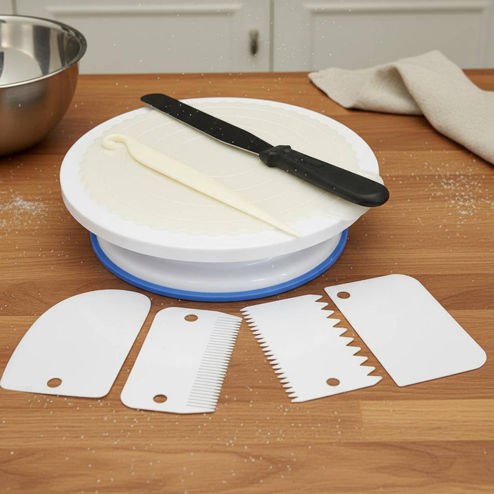 ชุดจานหมุนเค้กและอุปกรณ์ตกแต่ง - Cake Decorating Turntable บทวิจารณ์และราคา