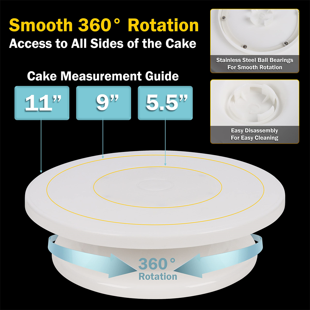 6pcs เค้ก Turntable 2 Frosting - Cake Decorating Turntable บทวิจารณ์และราคา