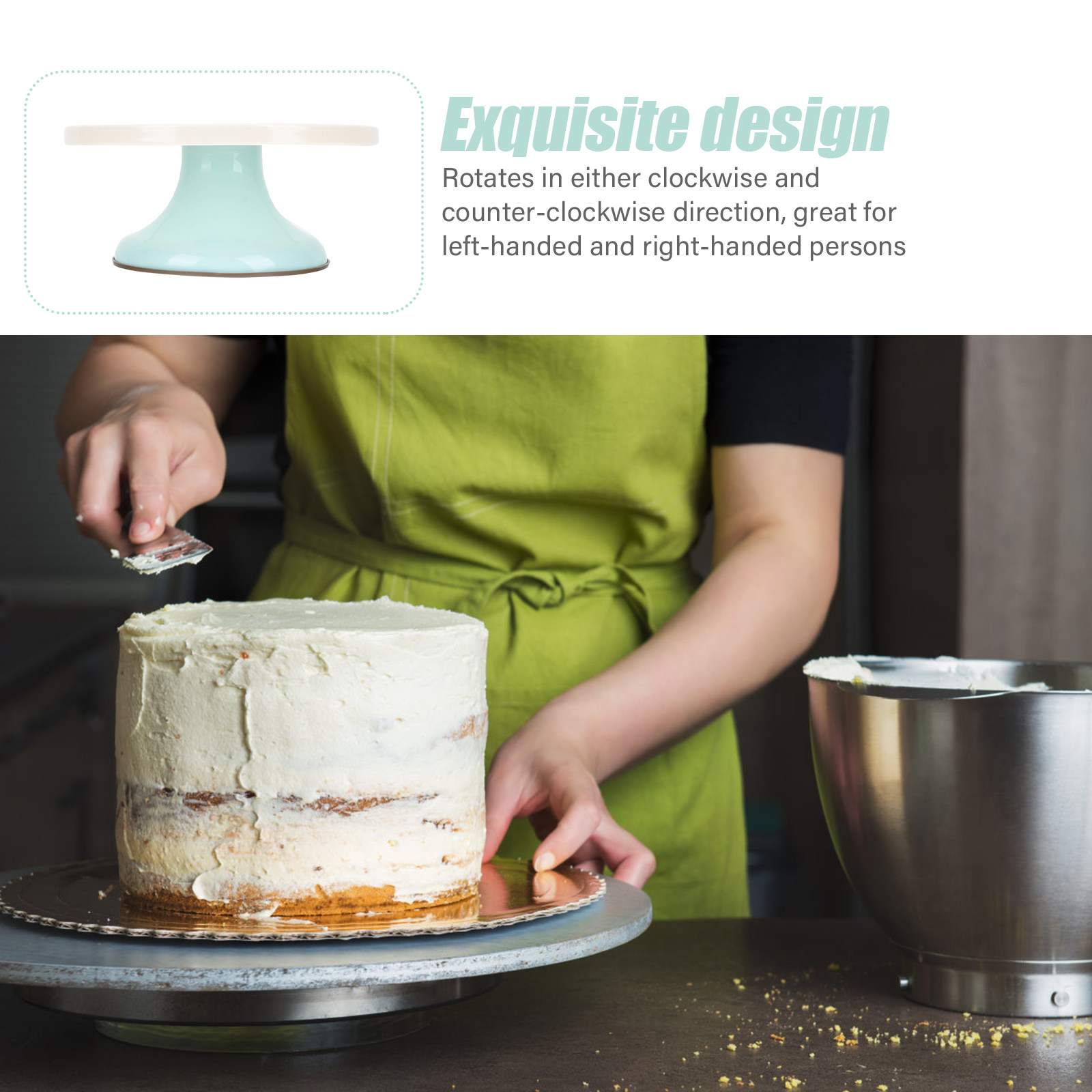 แท่นหมุนเค้กแบบแมนนวลพร้อมฐานก - Cake Decorating Turntable บทวิจารณ์และราคา
