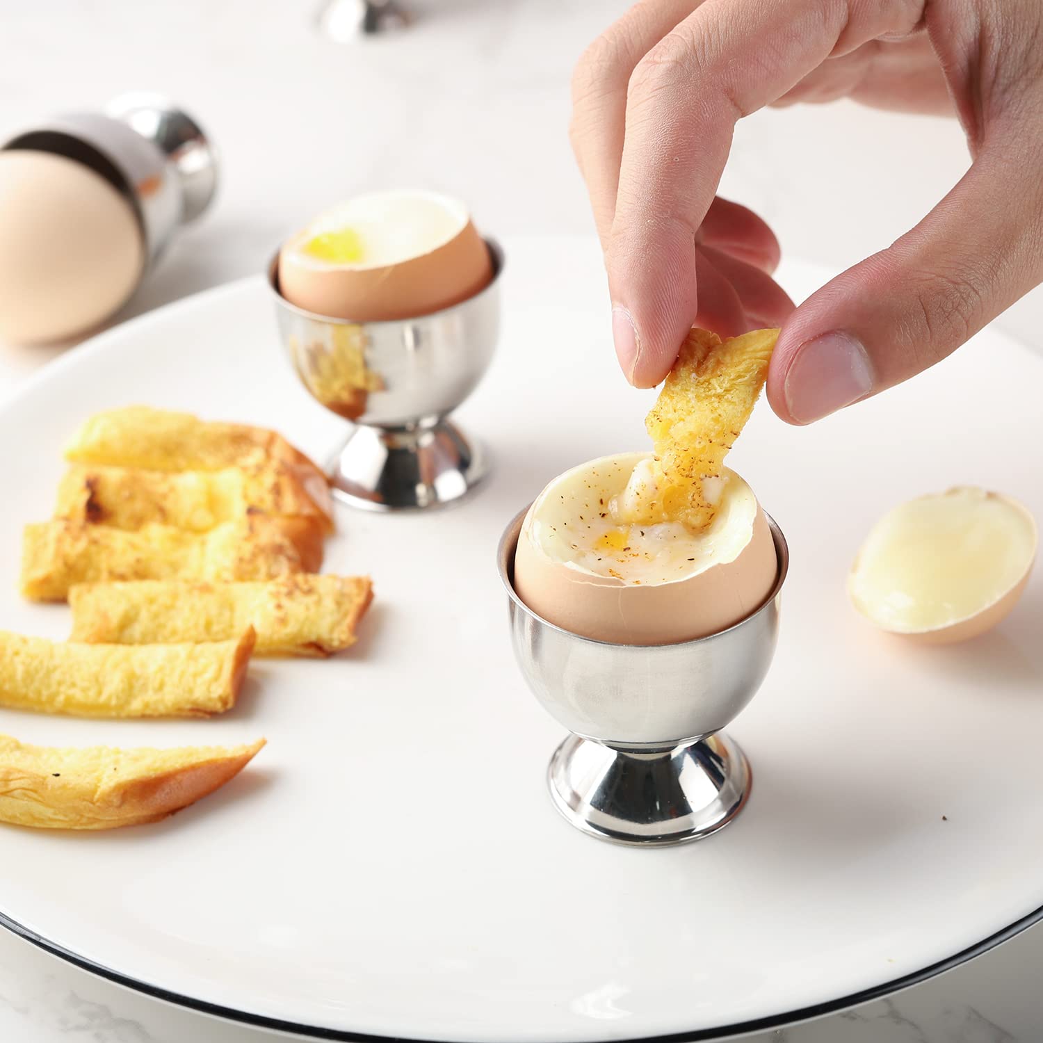 ชุดถ้วยไข่สแตนเลสเซตที่ใส่ถาดไ - Kitchen Gadgets For Gifts บทวิจารณ์และราคา